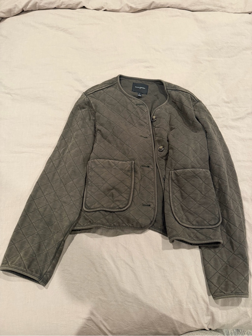 Banana Republic Olive Green Quilted Jacket – Size Large – NWT